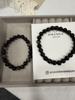 PULSERA ELASTIZADA NEGRA Y GRIS - comprar online