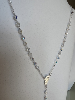 ROSARIO DE CRISTAL Y PLATA