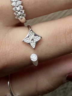 ANILLO DE PLATA FLOR CON CUBIC