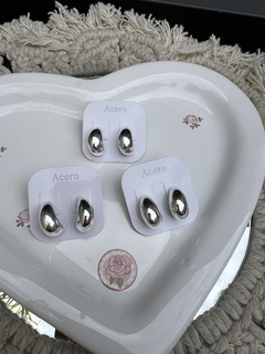 Aros gota drops de acero blanco - comprar online