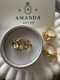 ANILLO DE ACERO ANDREA DORADO - comprar online