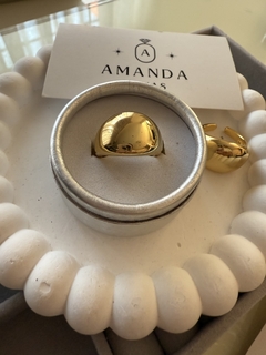 ANILLO DE ACERO CANDELA DORADO - comprar online