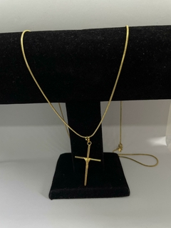 CORRENTE RABO DE RATO 1,5mm + PINGENTE CRUCIFIXO PALITO na internet