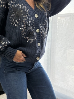 Campera tejido doble con brillo
