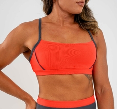 Top KM CORAL/CINZA - comprar online