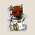 Sticker de Gato japonés con máscara