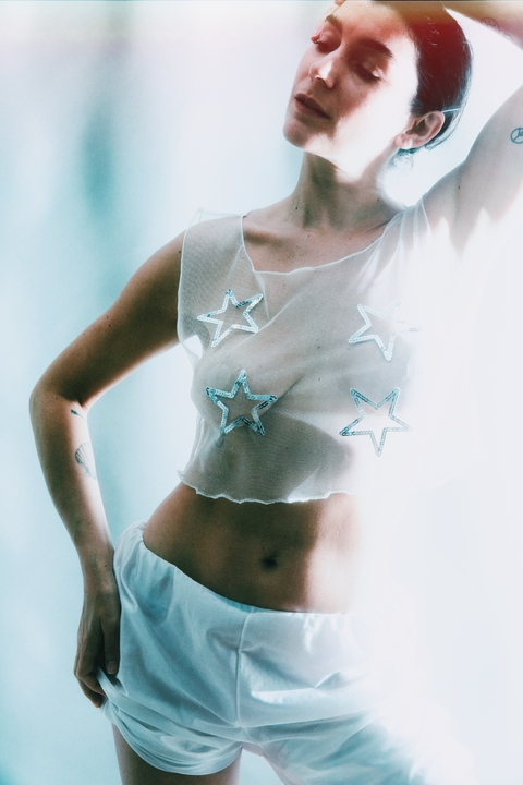 Cropped tule brilhinho