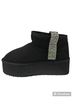 BOTA CAPE ROBBIN NEGRA CINTA LATERAL CON BRILLOS - comprar en línea