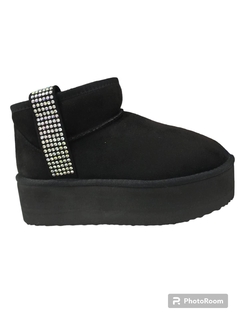 BOTA CAPE ROBBIN NEGRA CINTA LATERAL CON BRILLOS