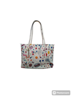 Bolsa de mano grande ojos Comic (blanca) - comprar en línea