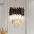 Arandela Cristal Luxo Preto 31x24cm - comprar online