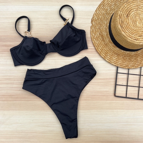 BIQ MEIA TAÇA SEM BOJO ALÇA ORGANIC HOT PANTS - PRETO - comprar online