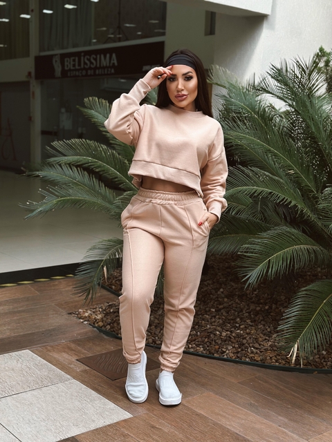 CONJUNTO MOLETOM NY BASIC - NUDE - comprar online