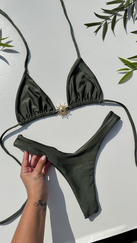 BIQ CORTININHA SOL ASA DELTA - VERDE MILITAR - comprar online