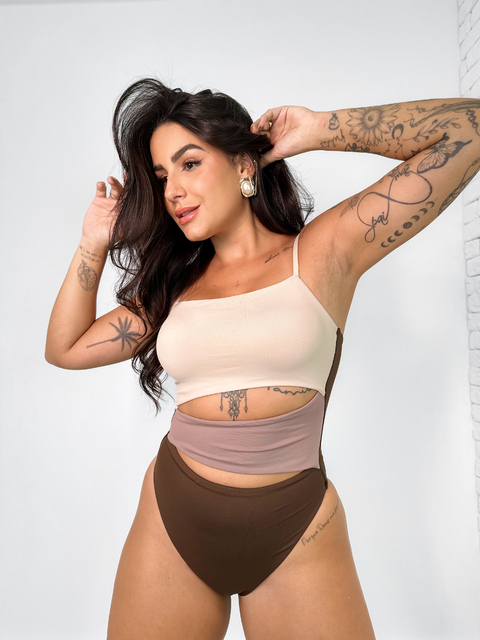 MAIO RECORTES TOP FECHADO - TRICOLOR MARROM - comprar online