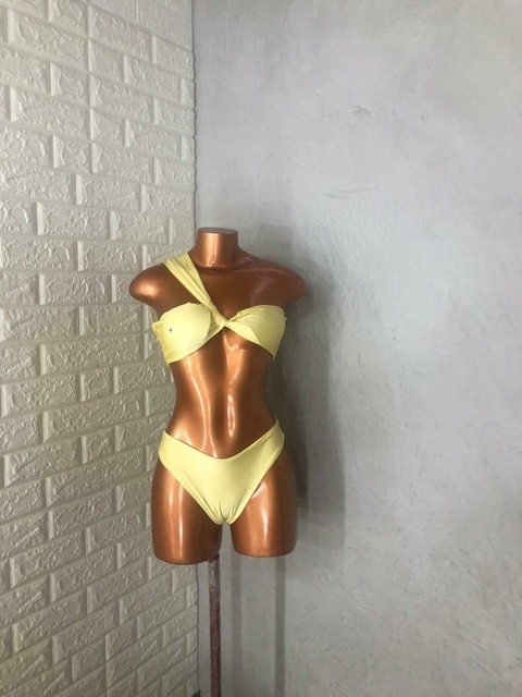 BIQ NULA MANGA ASA DELTA FIO DUPLO - AMARELO MANTEIGA - comprar online