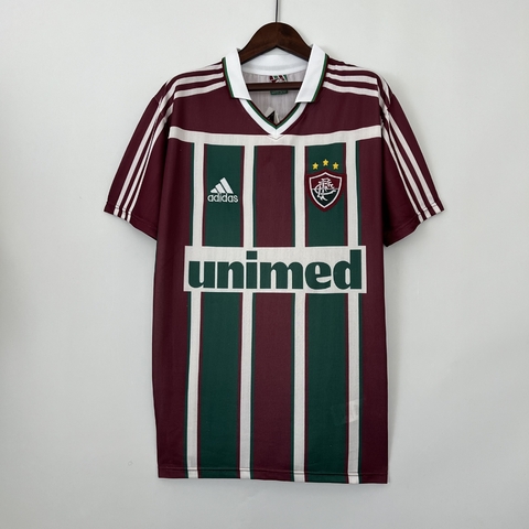 Camisa Retrô Fluminense 2003 - Torcedor Masculina - Verde e grena e branca