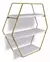 Prateleira Tripla Nicho Evale Modelo Industrial Dourado Cor Dourada/Branco