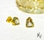Brinco Coração Cristal borda Cravejada Banhado a Ouro 18k S0525 - loja online
