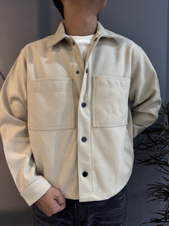 CAMISACO PAÑO BOXY BEIGE en internet