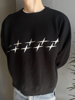 SWEATER BOXY NEGRO STAR - BUNKER INDUMENTARIA