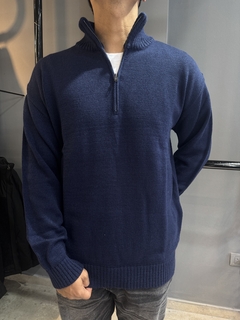 SWEATER AZUL MEDIO CIERRE - comprar online