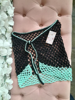 Pareo Filipa Negro con aqua