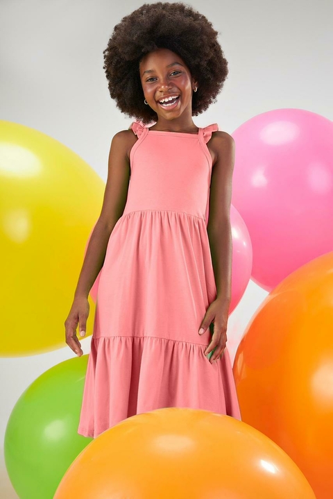 Vestido Midi em Meia Malha Infantil Feminino Nina Go!