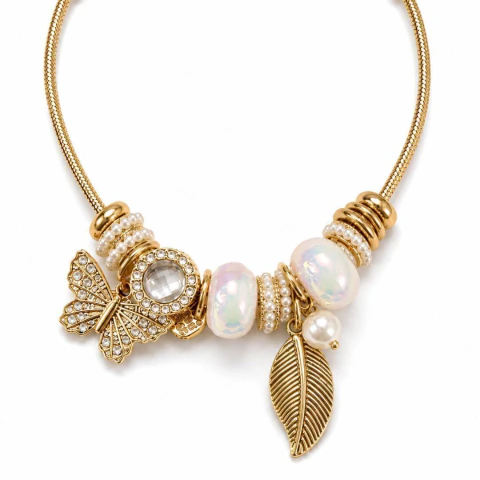 Collar Pandora Grecia Acero Dorado