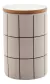 POTICHE DECORATIVO DE CERAMICA C/TAMPA DE BAMBU TURIM BRANCO 10x10x15cm 8666 LYOR