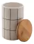 POTICHE DECORATIVO DE CERAMICA C/TAMPA DE BAMBU TURIM BRANCO 10x10x15cm 8666 LYOR - Opera Prima Mix