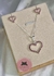 Conjunto Coração Cravejado Rosa Pink