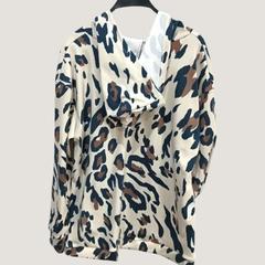 BUZO CANGURO PRINT BEIGE - comprar online