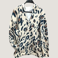 BUZO CANGURO PRINT BEIGE