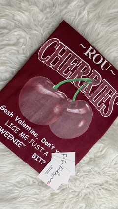 T-Shirt Algodão Cherries - Vermelho Cereja