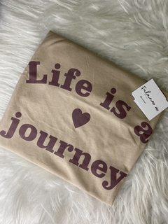 T-Shirt Algodão Life is a Journey - Nude - comprar online