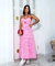Vestido MIDI Xadrez Rosa