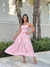 VESTIDO MIDI LISTRADO ROSA