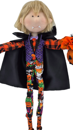 Vampiro Halloween 70 cm con capa y calabaza en internet