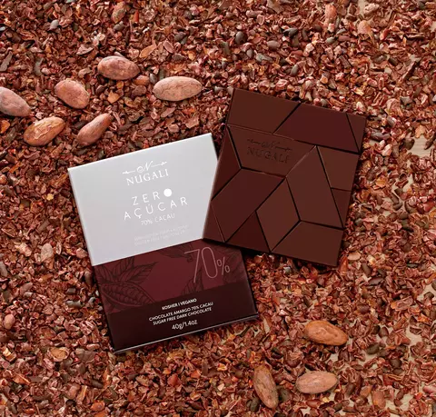 Tablete Chocolate Zero Açúcar Amargo 70% Nugali