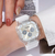 Reloj de cuarzo con correa de silicona blanco Rinnandy