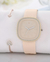 Set Reloj de cuarzo con pulsera de corazón beige