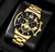 Reloj de acero inoxidable Dorado con cuarzo rojo Ikabo