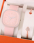 set de cuarzo con pulsera de corazón rosa