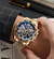 Reloj de acero inoxidable esfera azul Zowhe