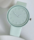 Set Reloj de cuarzo redondo con correa de semi cuero verde