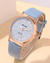 Reloj con correa de cuero celeste Yolaxo