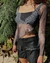 Top irregular tul estampado - comprar online