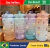 Garrafa squeeze de água 2L com canudo adesivo 2D E 3D com alça funciona como s