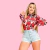 Short Jeans Feminino Cintura Alta com Detalhes Destroyed